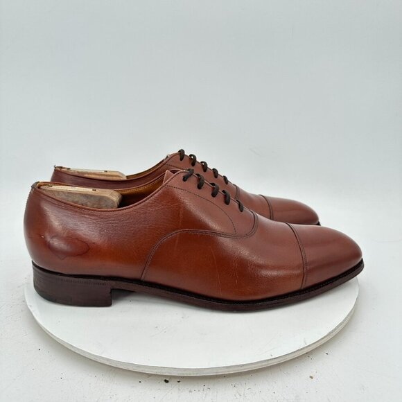 Church's Custom Grade Men Size 10.5D Brown Leather Cap Toe Oxford Dress Shoes - Picture 4 of 12